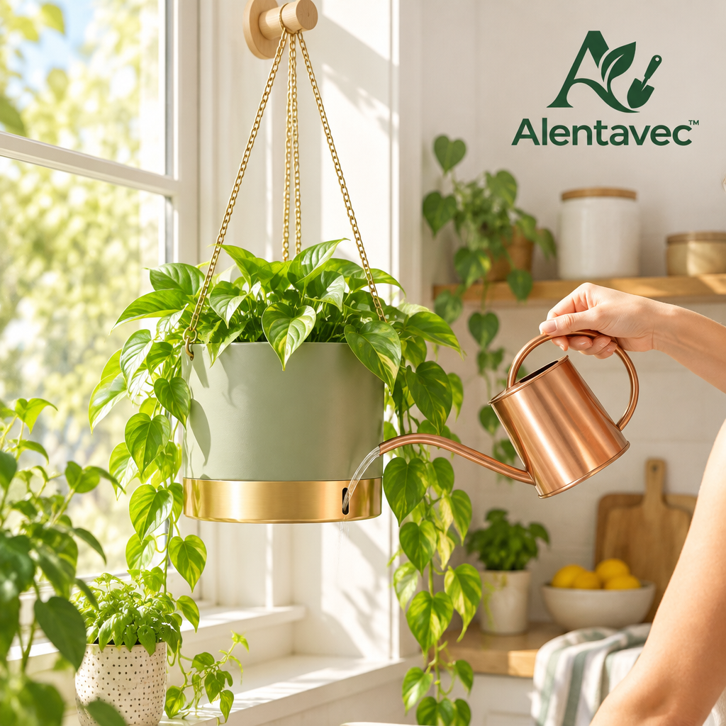 Alentavec™ Self-Watering Hanging Planter with Hidden Water Reservoir