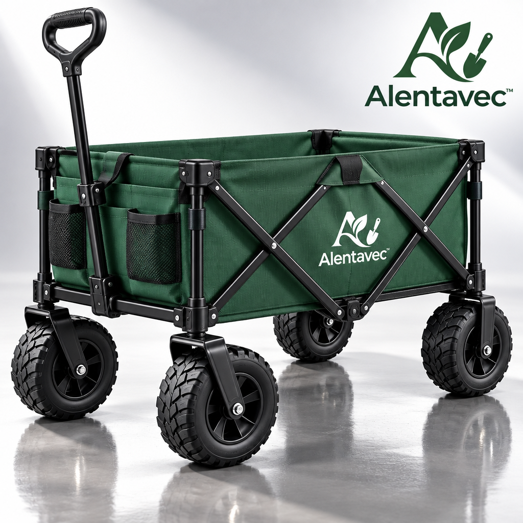 Alentavec™ Heavy-Duty Collapsible Folding Garden Utility Wagon & Cart