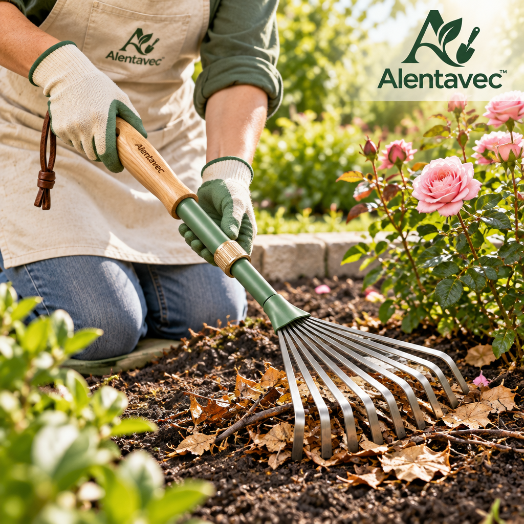 Alentavec™ Adjustable Telescopic Stainless Steel Lawn Leaf Rake
