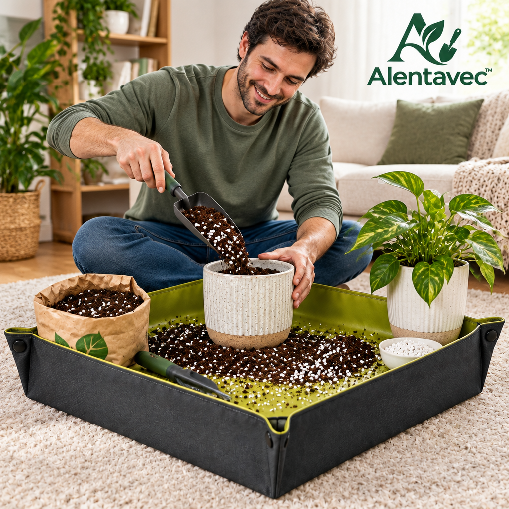 Alentavec™ TerraLock Waterproof Plant Repotting Mat with Snap-Lock Corners