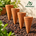 Alentavec™ TerraDrip Slow-Release Porous Terracotta Self-Watering Spikes (4-Pack)