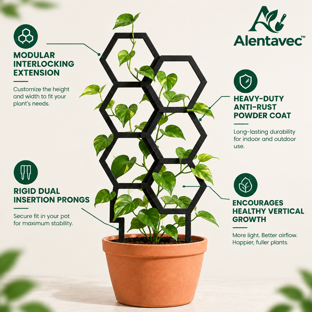 Alentavec™ VineTrellis Modular Hexagonal Metal Plant Trellis for Climbing Plants