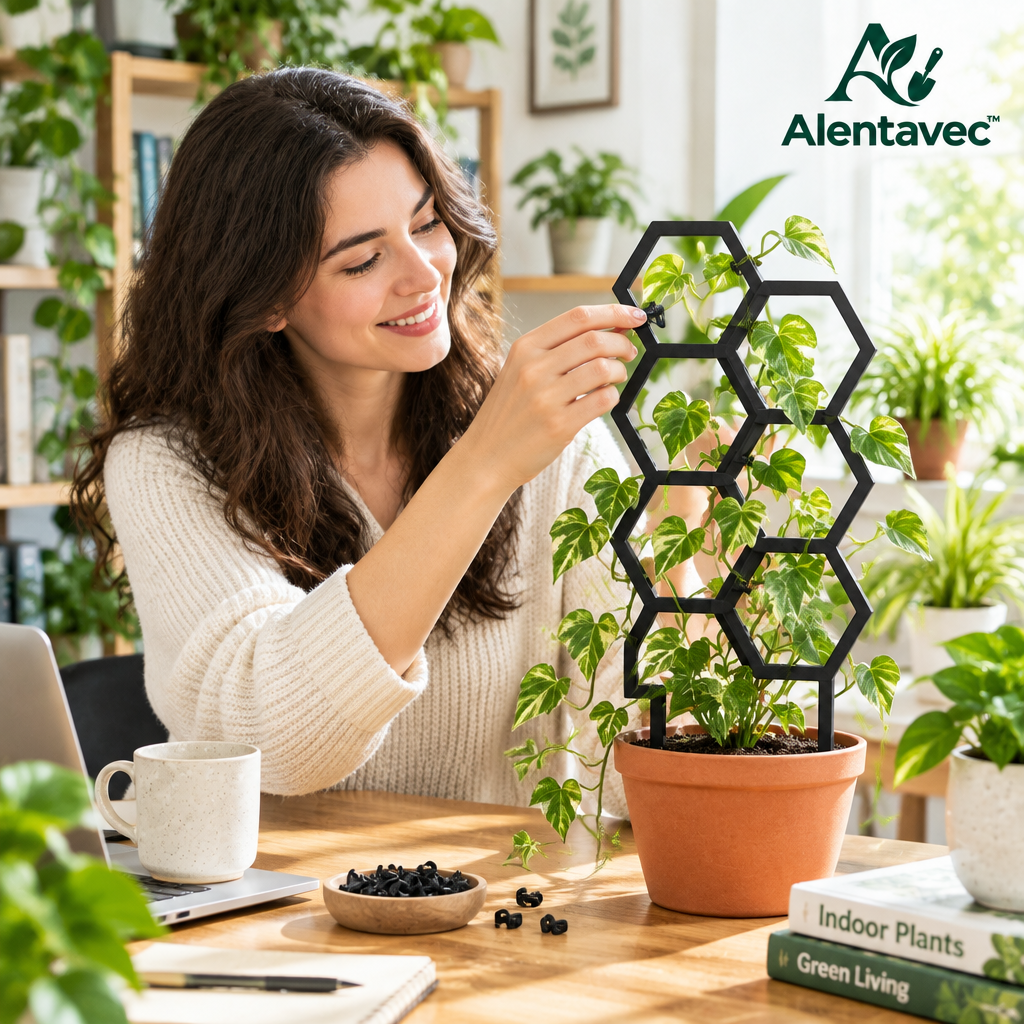 Alentavec™ VineTrellis Modular Hexagonal Metal Plant Trellis for Climbing Plants