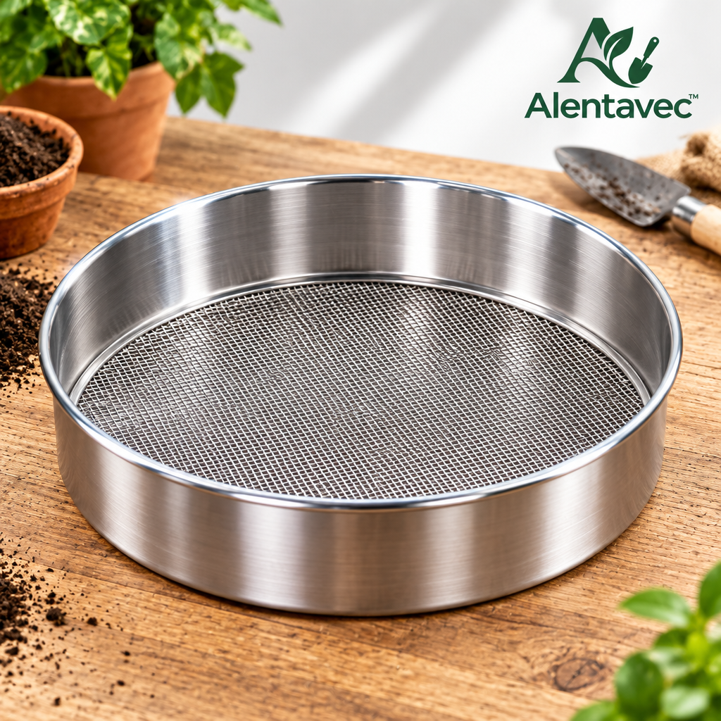 Alentavec™ CleanRoots Interchangeable Stainless Steel Soil Sifter & Mesh Screen Set