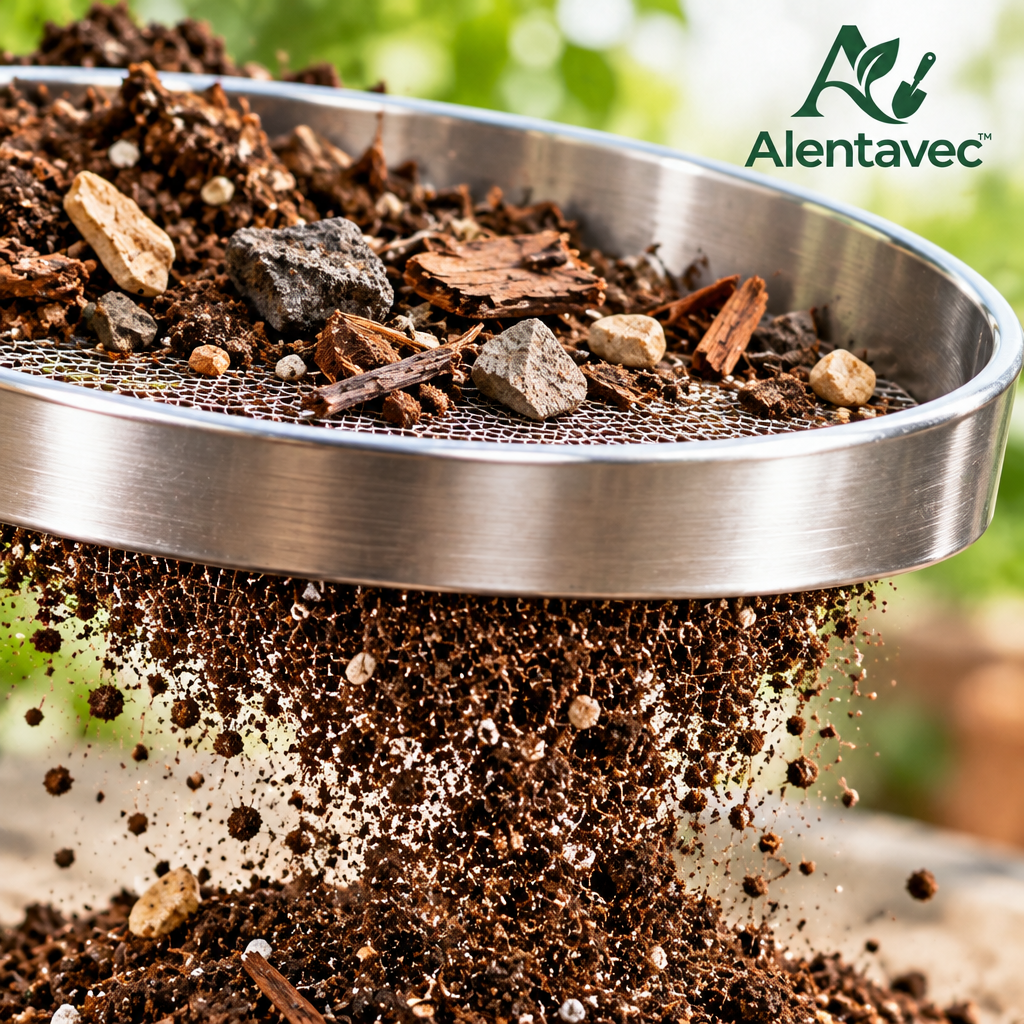 Alentavec™ CleanRoots Interchangeable Stainless Steel Soil Sifter & Mesh Screen Set